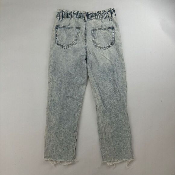 SO Juniors Distressed High Rise Mom Jean Denim 5/27W Paper Bag Waist Light Wash - Picture 10 of 11